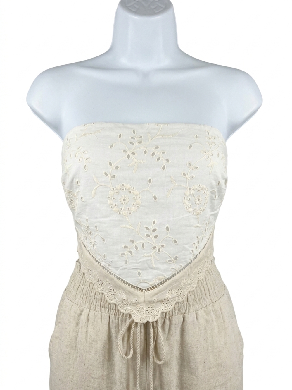 NEW BUCKETLIST women's golden tide embroidered top in ivory